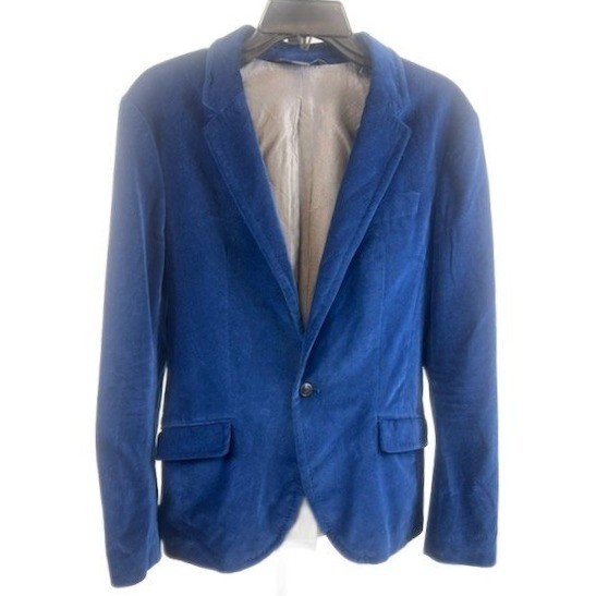Armani Exchange Blazer Men's Size Small Royal Blue Velvet Sport Coat Jacket